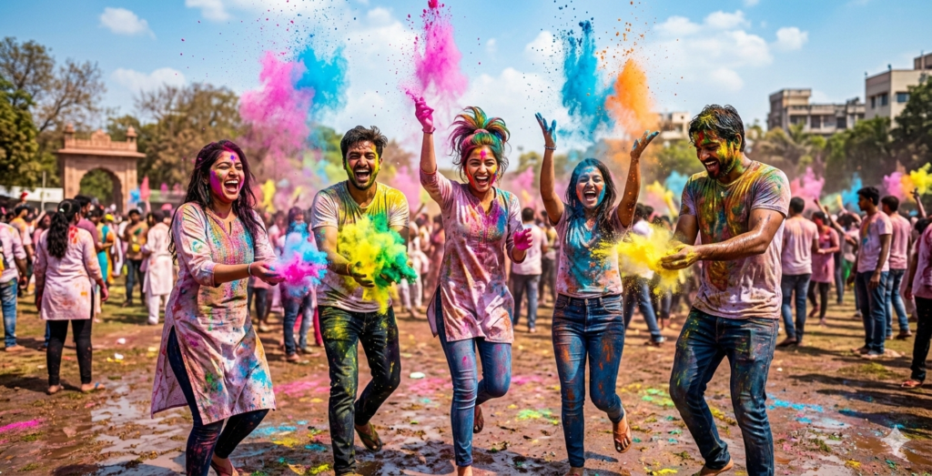 Happy Holi festival celebration in India