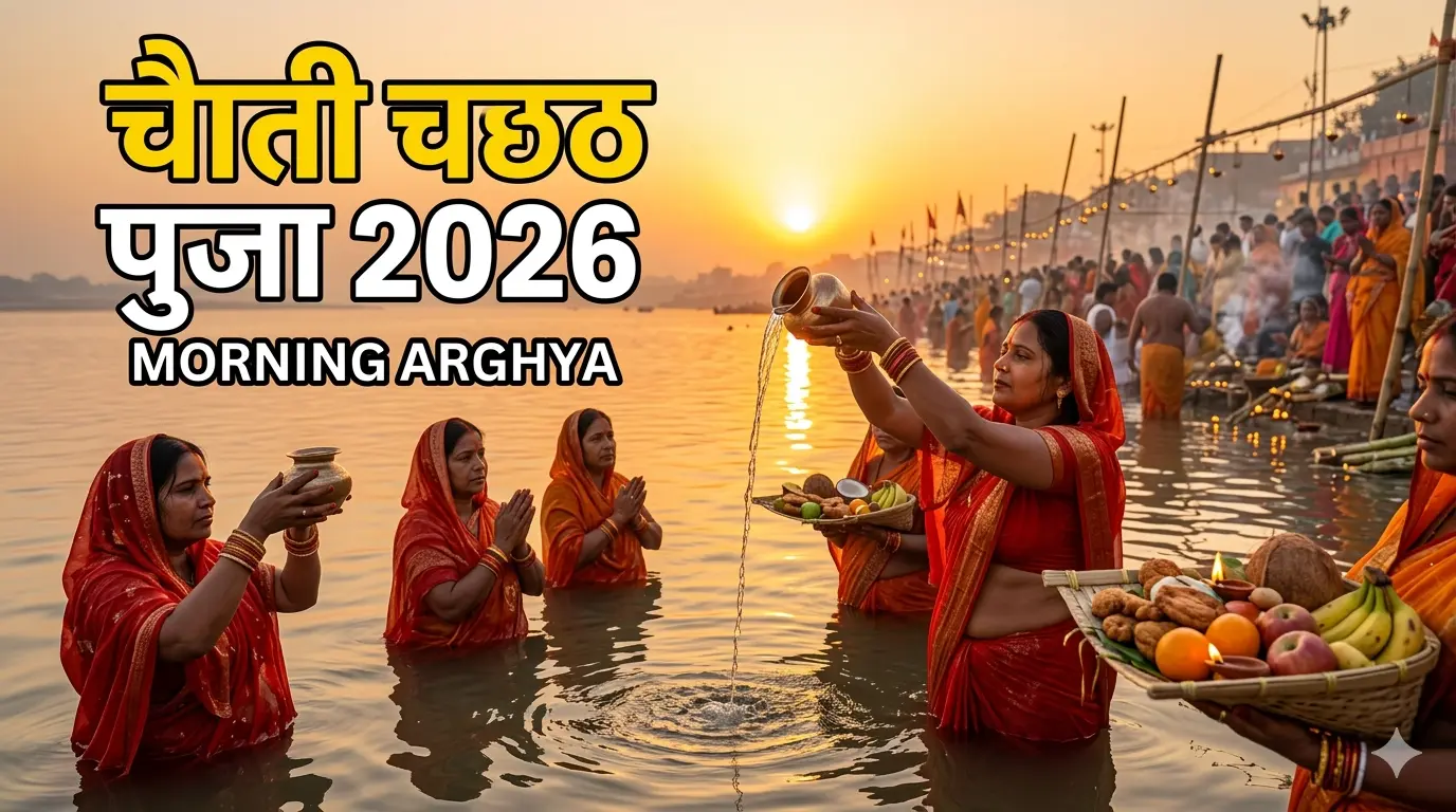 chaiti chhath puja women offering arghya to sun in river festival india