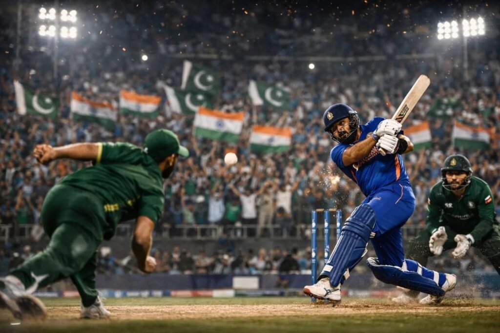 IND vs PAK T20 World Cup high voltage cricket match under stadium lights