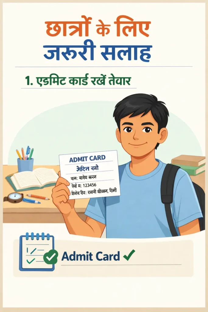 एडमिट कार्ड रखें तैयार