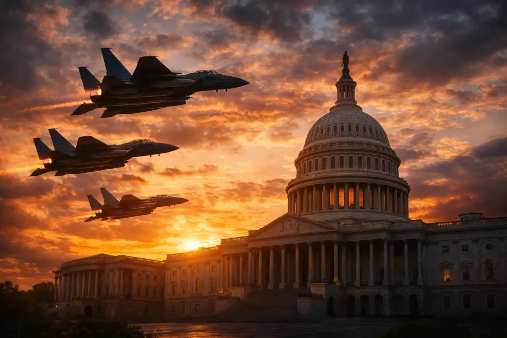 Iran Israel War tension with fighter image 