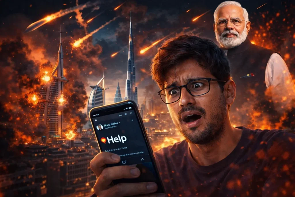 Dhruv Rathee asking help from PM Modi after Dubai explosion