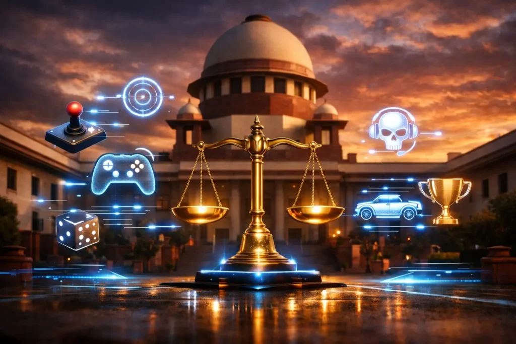 supreme court online gaming law India futuristic digital regulation concept
