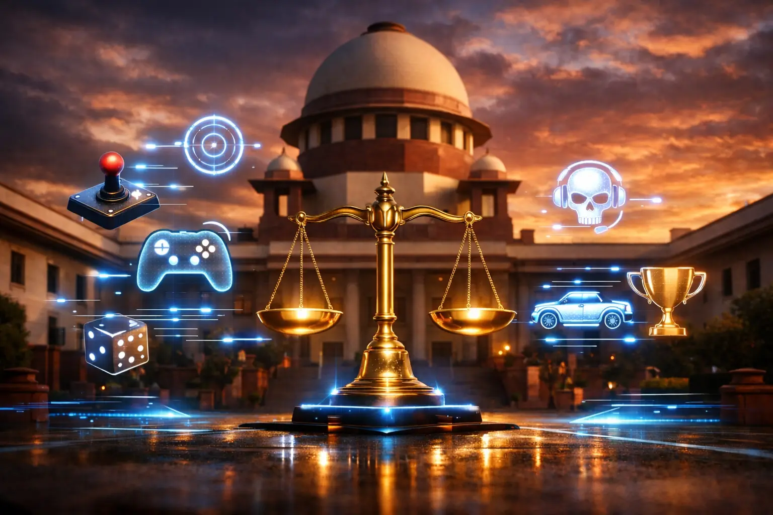 supreme court online gaming law India futuristic digital regulation concept