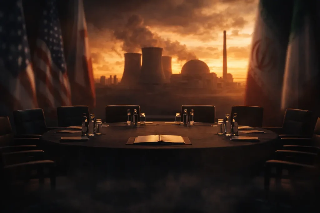 Iran Israel war 2026 military tension scene with missile strikes and smoke in Middle East