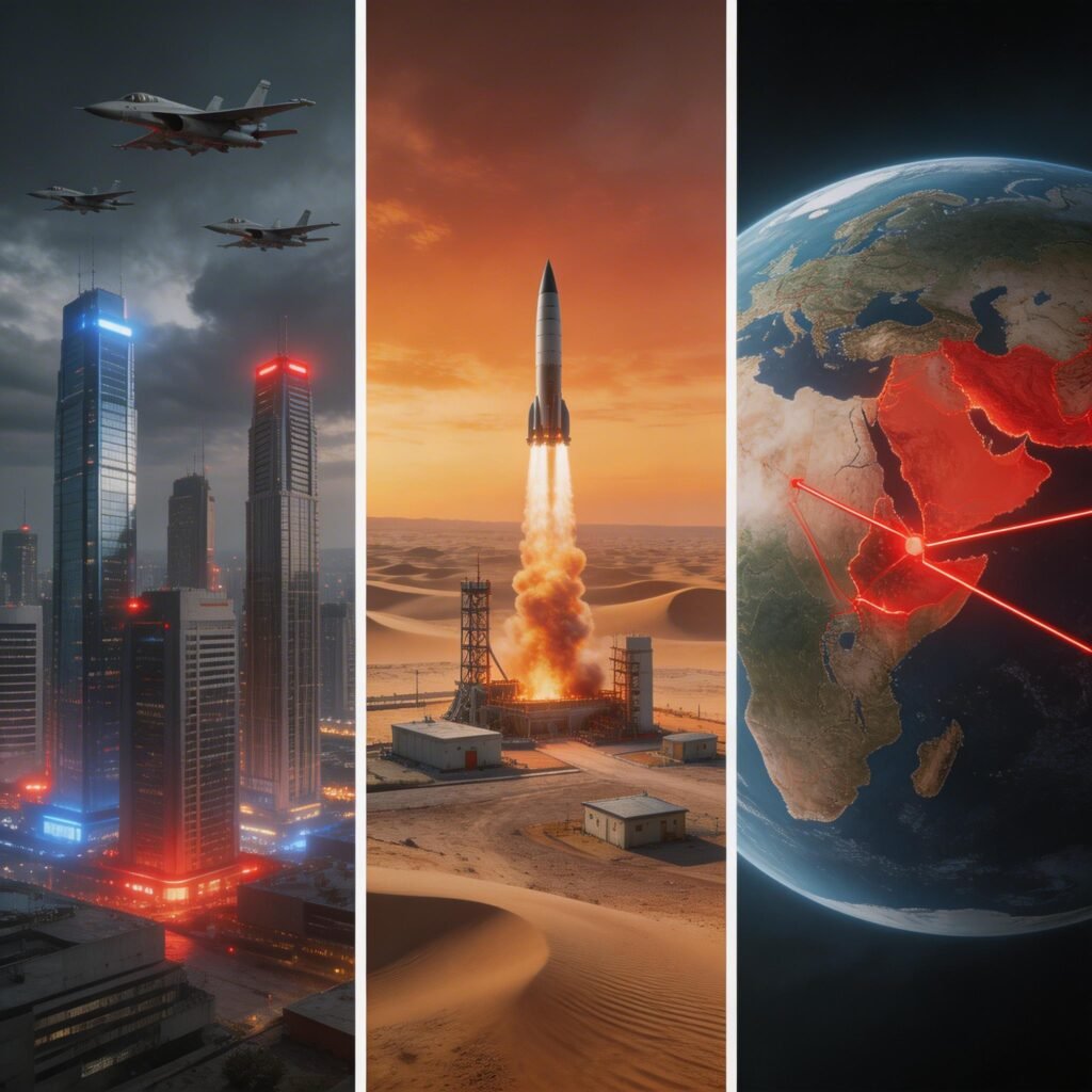 Middle East war 2026 destruction scene in conflict region