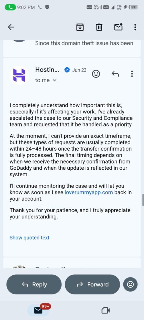 Hostinger Domain Fraud Case Study 24-48 hourse
