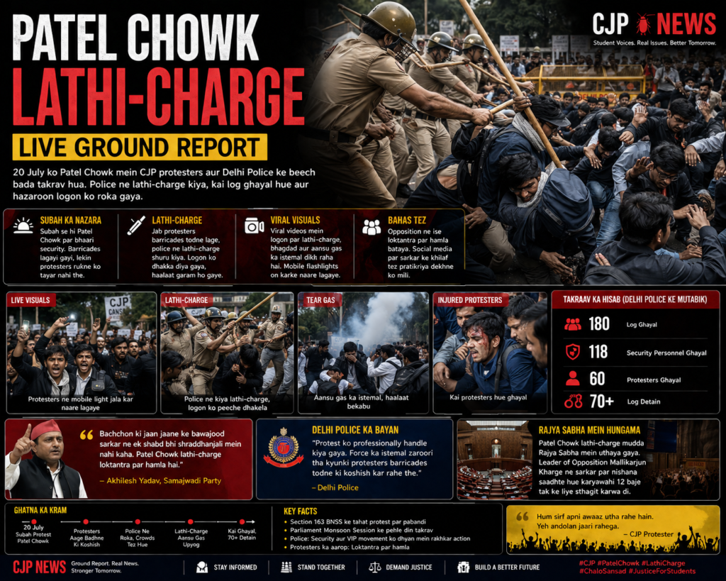Patel Chowk Lathi-Charge — Live Ground Report